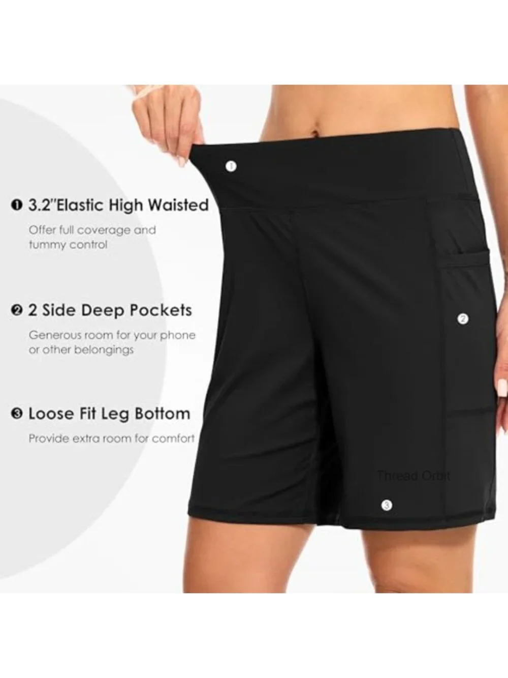 High Waisted Bermuda Shorts with Pockets, 7